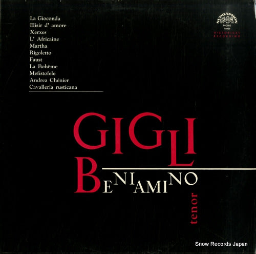 GIGLI, BENIAMINO beniamino gigli recital SUA10924