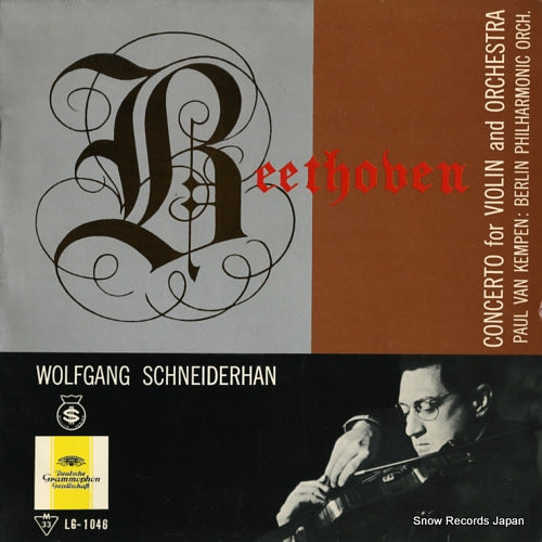 SCHNEIDERHAN, WOLFGANG beethoven; concerto for violin and orchestra LG-1046