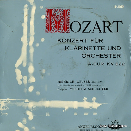 GEUSER, HEINRICH mozart; konzert fur klarinette und orchester a-dur kv622 IP-1012