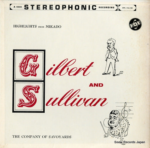 COMPANY OF SAVOYARDS, THE gilbert and sullivan; highlights from mikado STPL516.130