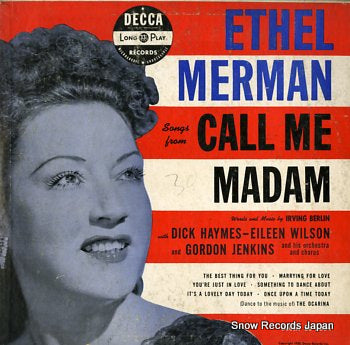 MERMAN, ETHEL call me madam DL5304