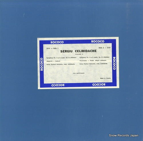 CELIBIDACHE, SERGIU sibelius; symphony no.2 in d major,op.43 RR-2131