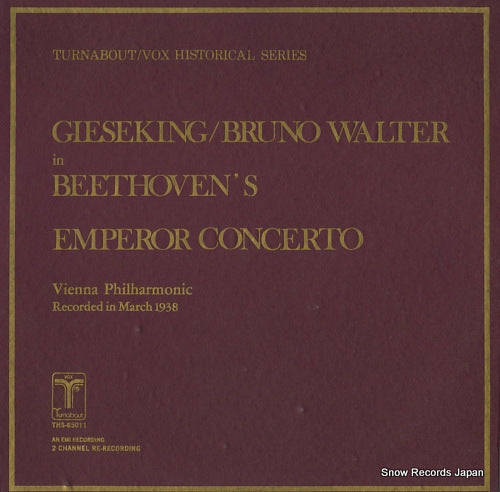 GIESEKING, WALTER beethoven; piano concerto no.5 "emperor" THS-65011