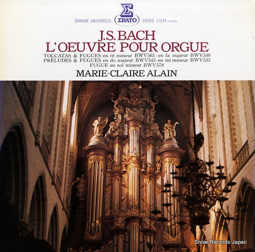 ALAIN, MARIE-CLAIRE bach; l'oeuvre pour orgue E-1024