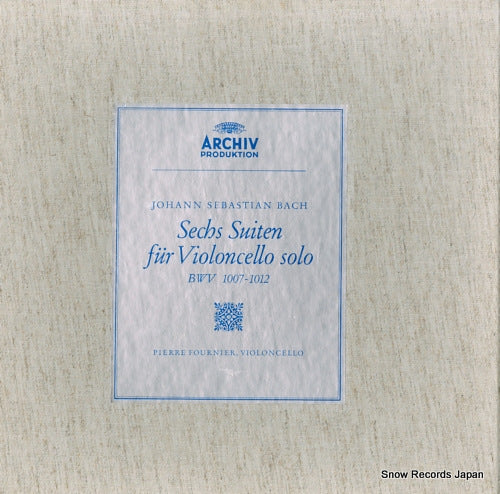 FOURNIER, PIERRE bach; sechs suiten fur violoncello solo bwv1007-1012 198356/58 / 2710005