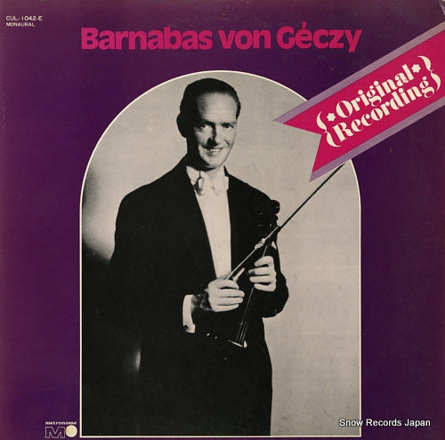 GECZY, BARNABAS VON original recording CUL-1042-E