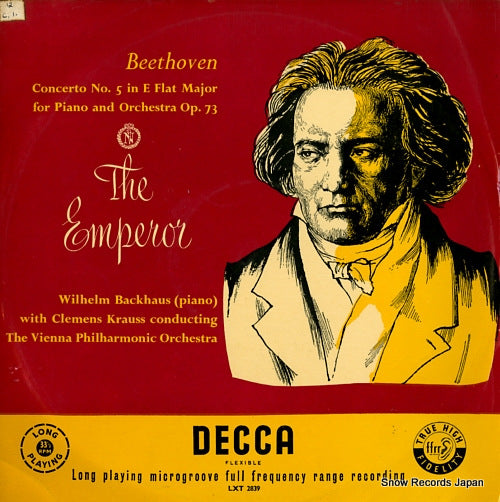 BACKHAUS, WILHELM / CLEMENS KRAUSS beethoven; concerto no.5 in e flat major for piano and orchestra op.73"the emperor" LXT2839