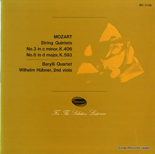 BARYLLI QUARTET, THE mzoart; string quintet no.3 and no.6 MH5196