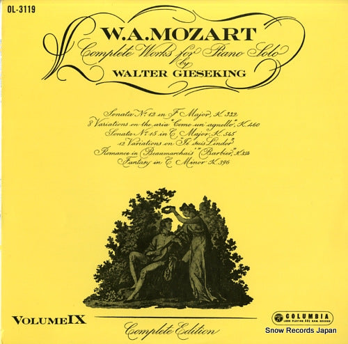 GIESEKING, WALTER mozart; complete works for piano solo / volume ix OL-3119