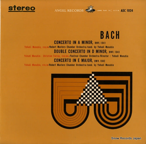 MENUHIN, YEHUDI bach; concerto in a minor, bwv.1041 ASC1024