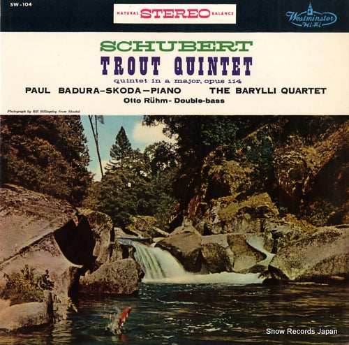 BARYLLI QUARTET, THE schubert; trout quartet (quintet in a major, opus 114) SW-104