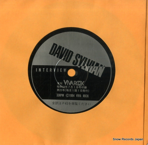 SYLVIAN, DAVID interview DK-8470