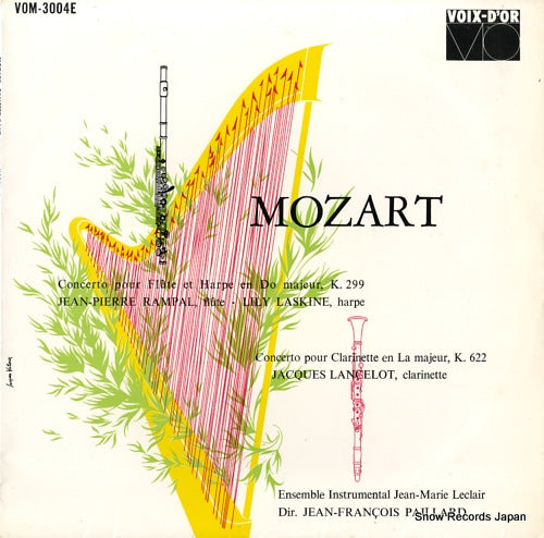 PAILLARD, JEAN-FRANCOIS mozart; concerto pour flute et harpe en do majeur, k.299 VOM-3004E