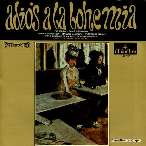 SOROZABAL, PABLO adios a la bohemia SCE937