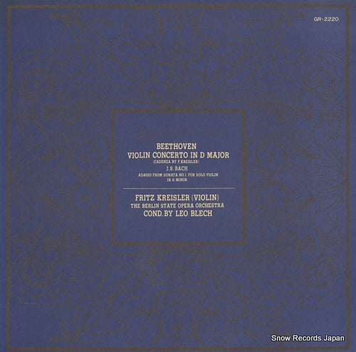KREISLER, FRITZ beethoven; violin concerto in d major GR-2220