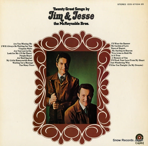 JIM AND JESSE twenty great songs by jim & jesse ECS-67024.25