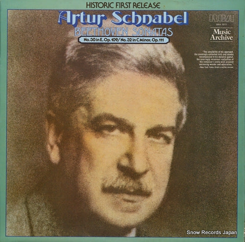 SCHNABEL, ARTUR beethoven; sonata no.30 in e op.109/no.32 in c minor op.111 SMA7013