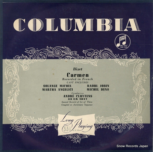 CLUYTENS, ANDRE bizet; carmen 33CX1017