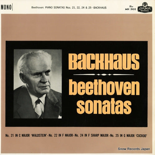 BACKHAUS, WILHELM beethoven; sonatas MH5102