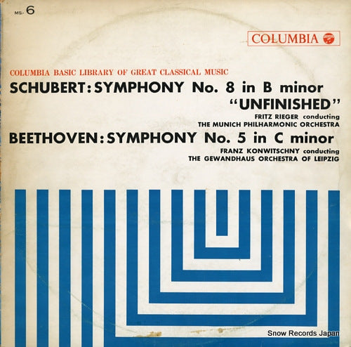 KONWITSCHNY, FRANZ schubert; symphony no.8 "unfinished" MS-6