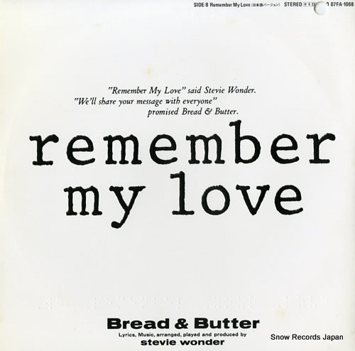 BREAD AND BUTTER remember my love 07FA-1068