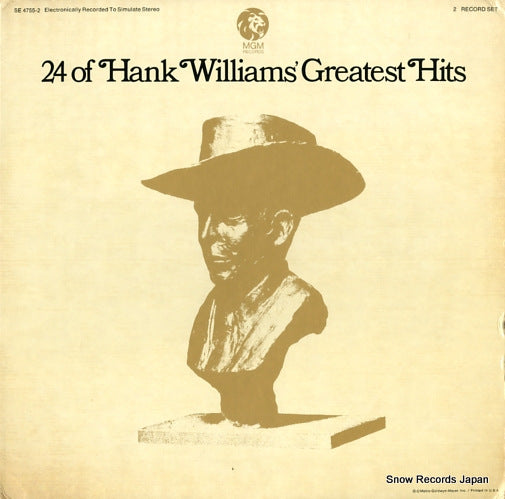 WILLIAMS, HANK 24 of hank williams greatest hits SE4755-2