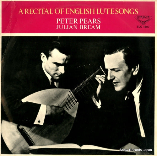 PEARS, PETER a recital of english lute songs SLC1807