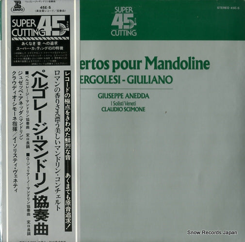 ANEDDA, GIUSEPPE pergolesi; concertos pour mandoline 45E-5