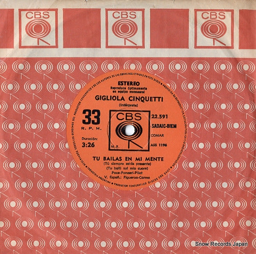 CINQUETTI, GIGLIOLA tu bailas en mi mente ASS1196 / 22.591