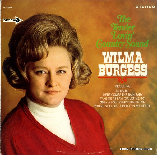 BURGESS, WILMA the tender lovin' country sound DL75024