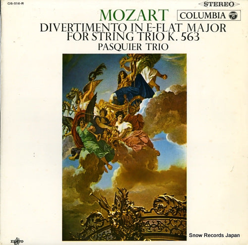 PASQUIER TRIO mozart; divertimento in e flat major for string torio OS-516-R