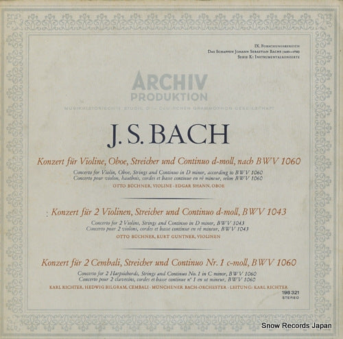 RICHTER, KARL bach; 3 doppelkonzerte 198321