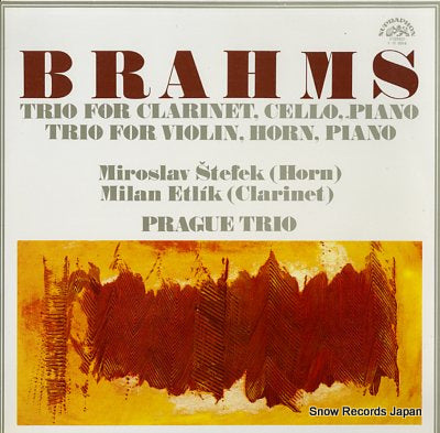 PRAGUE TRIO brahms; trio for clarinet, cello, piano 1110516
