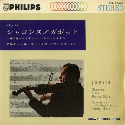 GRUMIAUX, ARTHUR bach; ciaccona from partita no.2 in d minor SFL-3545