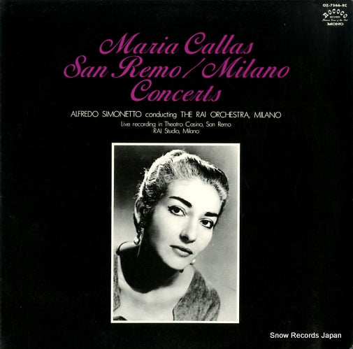 CALLAS, MARIA san remo / milano concerts OZ-7566-RC