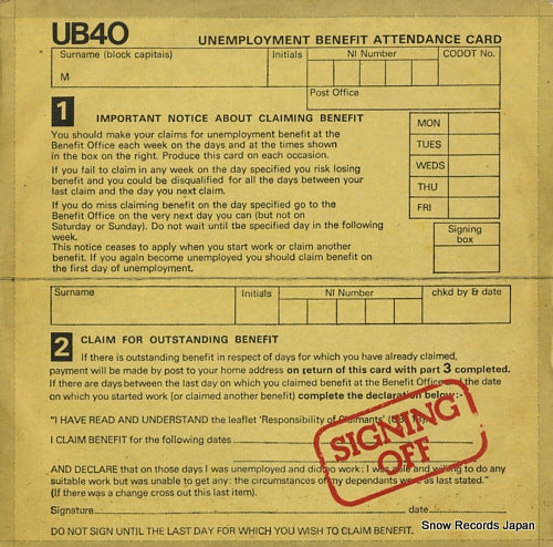 UB40 signing off GRADLP2