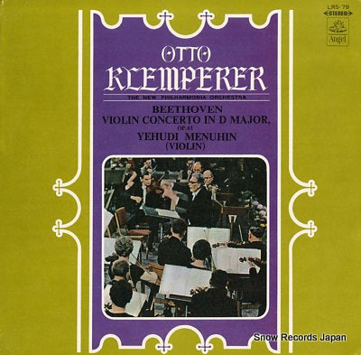 KLEMPERER, OTTO beethoven; violin concerto in d major LRS.79