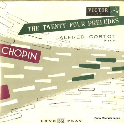 CORTOT, ALFRED chopin; the twenty-four preludes LF-5