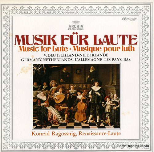 RAGOSSNIG, KONRAD music for lute MA5039