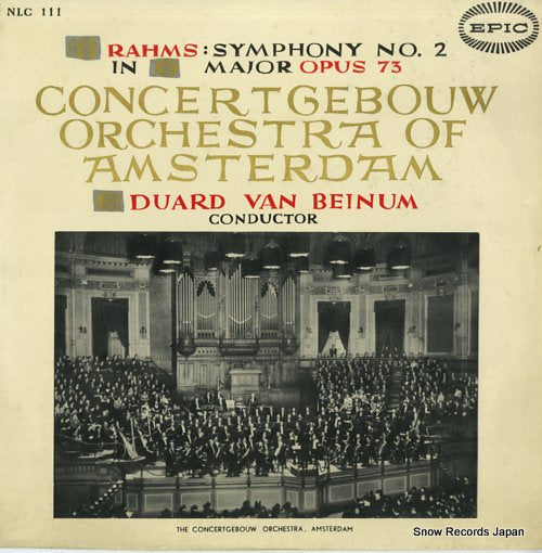 BEINUM, EDUARD VAN brahms; symphony no.2 in d major op.73 NLC111