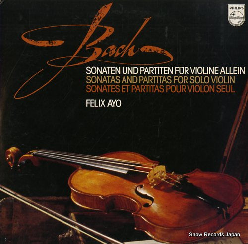 AYO, FELIX bach; sonatas and partitas for solo violin 13PC-130-31