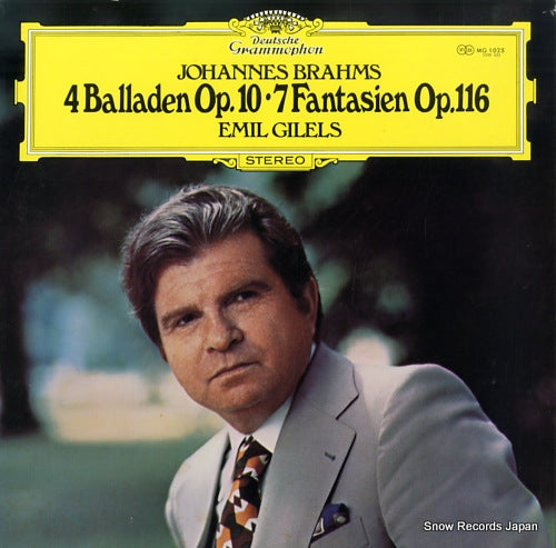 GILELS, EMIL brahms; 4 balladen op.10 / 7 fantasien op.116 MG1025