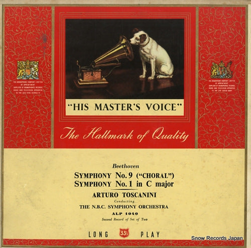 TOSCANINI, ARTURO beethoven; symphony no.9 "choral" ALP1040