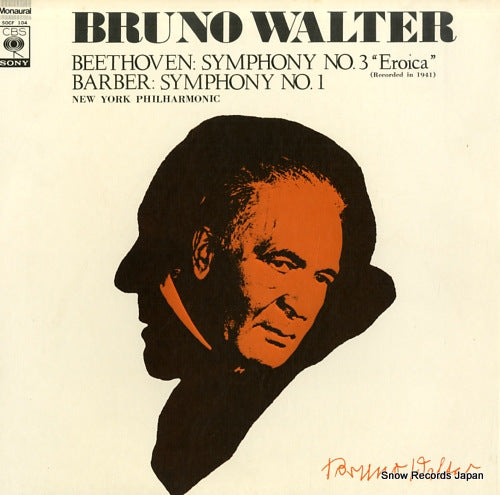 WALTER, BRUNO beethoven; symphony no.3 "eroica" SOCF104