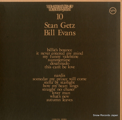 GETZ, STAN / BILL EVANS the treasury of modern jazz vol.10 TMJ1009/1010