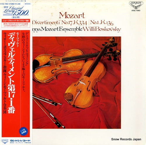 BOSKOVSKY, WILLI mozart; divertimento no.1 in d major, k.136 K15C-7063