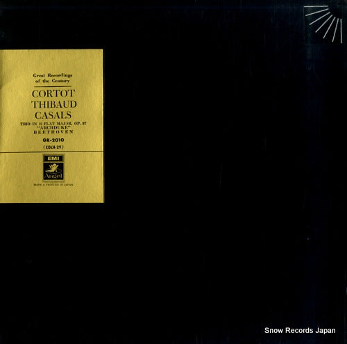 CORTOT, ALFRED beethoven; trio in b flat major, op.97 "archduke" GR-2010
