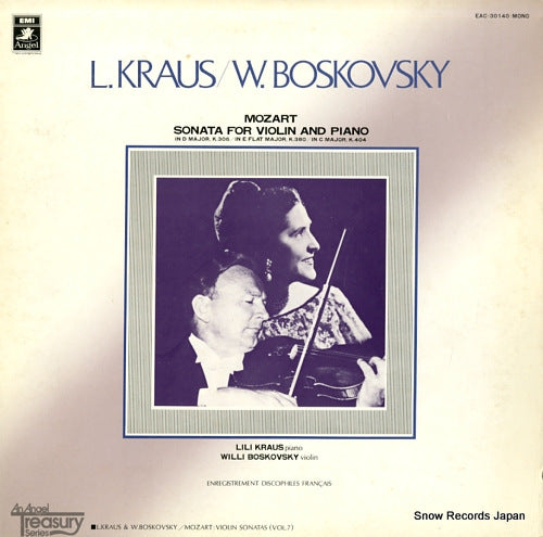 KRAUS, LILI, AND WILLI BOSKOVSKY mozart; sonata for violin and piano EAC-30140