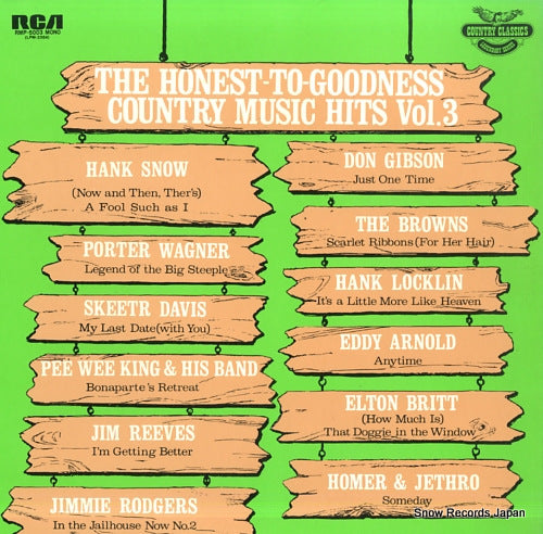 V/A the honest - to - goodness country music hits vol.3 RMP-5003