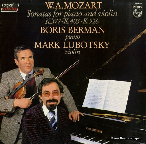 BERMAN, BORIS / MARK LUBOTSKY mozart; sonatas for piano and violin k.377-k.526 6514244